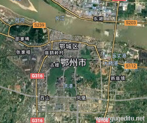 鄂州市衛星地圖