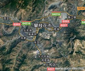 攀枝花市衛星地圖