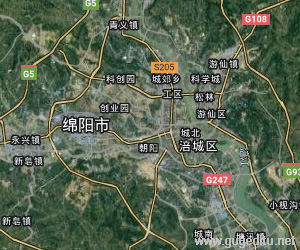 綿陽市衛星地圖