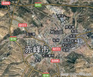 赤峰市衛星地圖