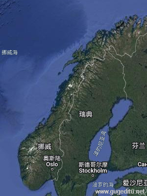 挪威衛星地圖