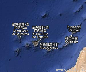 加那利群島衛星地圖