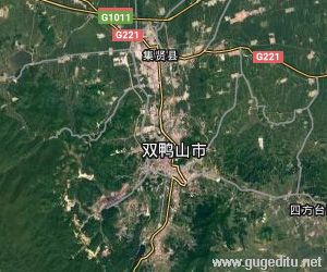 雙鴨山市衛星地圖