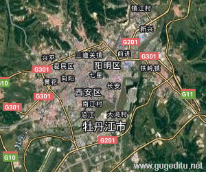 牡丹江市衛星地圖